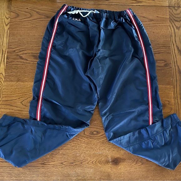 Y2K Russell Athletic strip zip leg athletic windbreaker lined pants - Picture 2 of 11